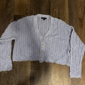 Frye‎ Open Knit Cardigan Blue Boho Medium